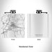 Rendered View of Ebensburg Pennsylvania Map Engraving on 6oz Stainless Steel Flask in White