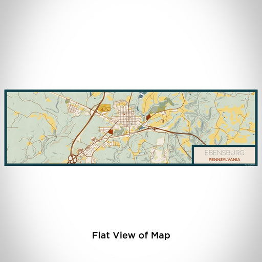 Flat View of Map Custom Ebensburg Pennsylvania Map Enamel Mug in Woodblock
