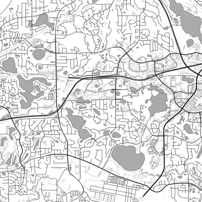 Eden Prairie Minnesota Map Print in Classic Style Zoomed In Close Up Showing Details