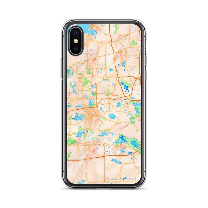 Custom Eden Prairie Minnesota Map Phone Case in Watercolor