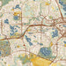 Eden Prairie Minnesota Map Print in Woodblock Style Zoomed In Close Up Showing Details