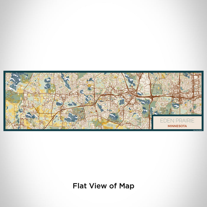 Flat View of Map Custom Eden Prairie Minnesota Map Enamel Mug in Woodblock