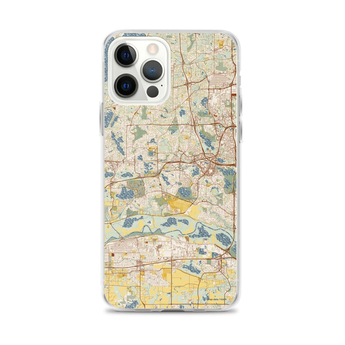Custom Eden Prairie Minnesota Map iPhone 12 Pro Max Phone Case in Woodblock