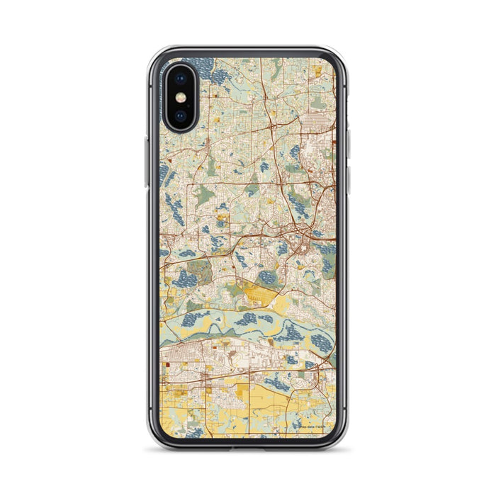 Custom Eden Prairie Minnesota Map Phone Case in Woodblock