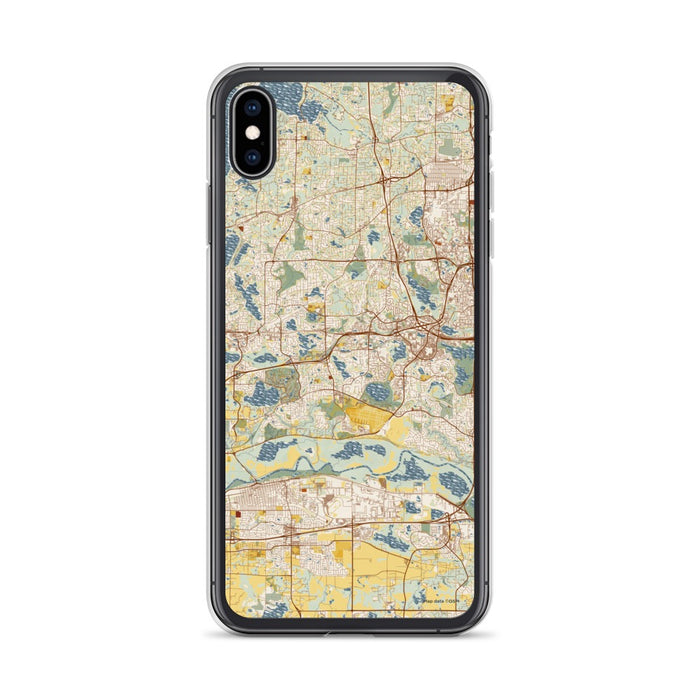 Custom Eden Prairie Minnesota Map Phone Case in Woodblock