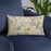 Custom Eden Prairie Minnesota Map Throw Pillow in Woodblock on Blue Colored Chair