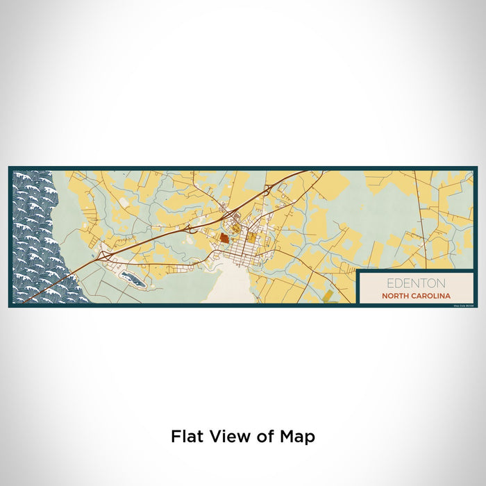 Flat View of Map Custom Edenton North Carolina Map Enamel Mug in Woodblock