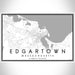 Edgartown Massachusetts Map Print Landscape Orientation in Classic Style With Shaded Background