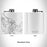 Rendered View of Edgartown Massachusetts Map Engraving on 6oz Stainless Steel Flask in White