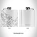 Rendered View of Edgartown Massachusetts Map Engraving on 6oz Stainless Steel Flask in White