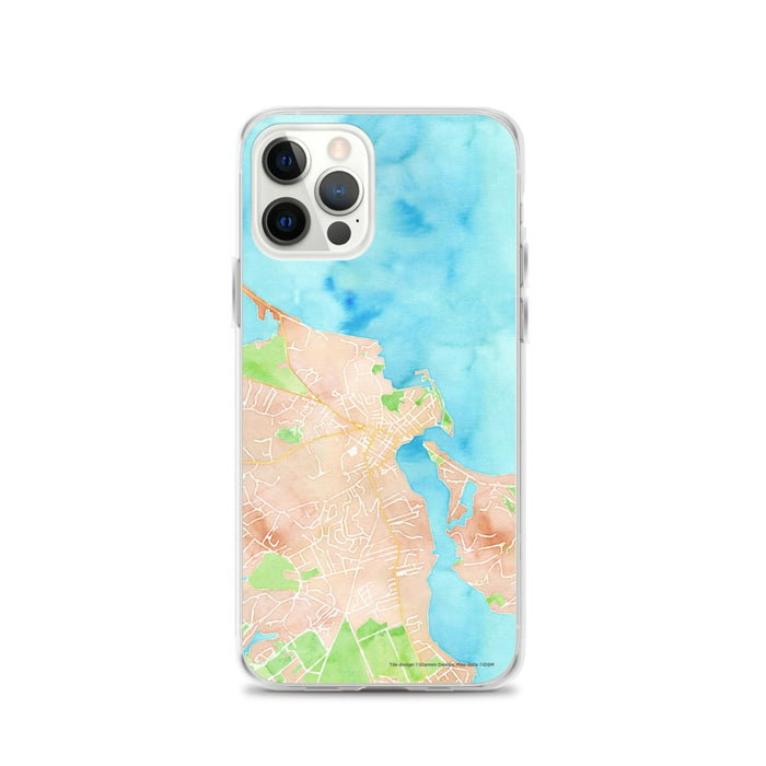 Custom iPhone 12 Pro Edgartown Massachusetts Map Phone Case in Watercolor