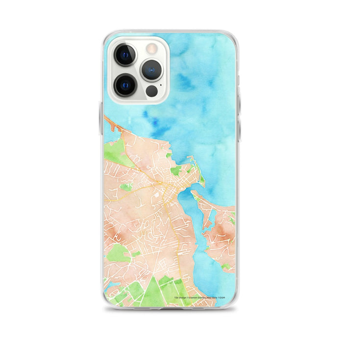 Custom iPhone 12 Pro Max Edgartown Massachusetts Map Phone Case in Watercolor