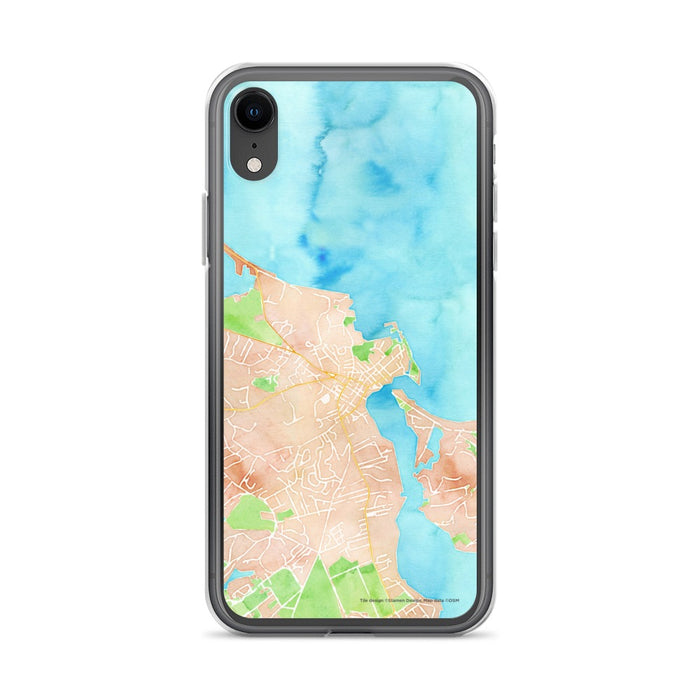Custom iPhone XR Edgartown Massachusetts Map Phone Case in Watercolor