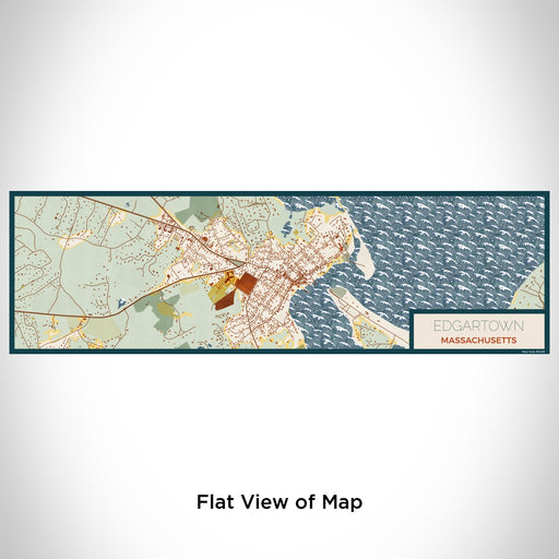 Flat View of Map Custom Edgartown Massachusetts Map Enamel Mug in Woodblock