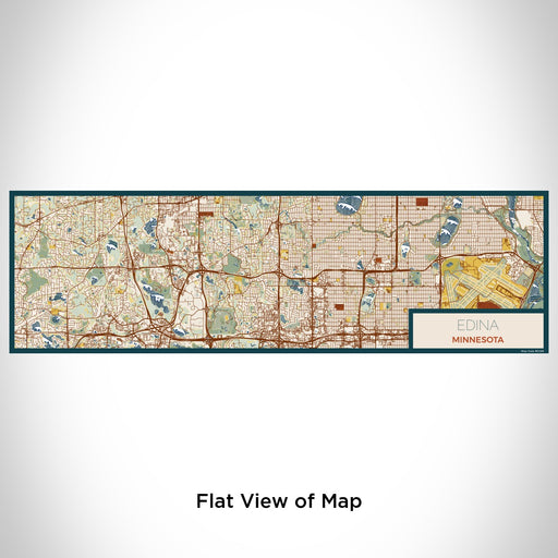 Flat View of Map Custom Edina Minnesota Map Enamel Mug in Woodblock