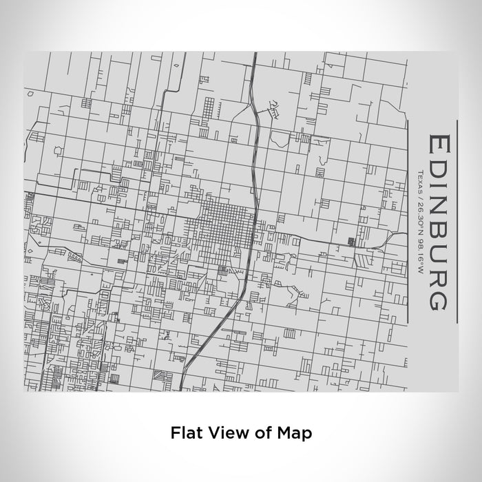 Rendered View of Edinburg Texas Map Engraving on 20oz Stainless Steel Insulated Bottle with Bamboo Top