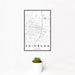 12x18 Edinburg Texas Map Print Portrait Orientation in Classic Style With Small Cactus Plant in White Planter
