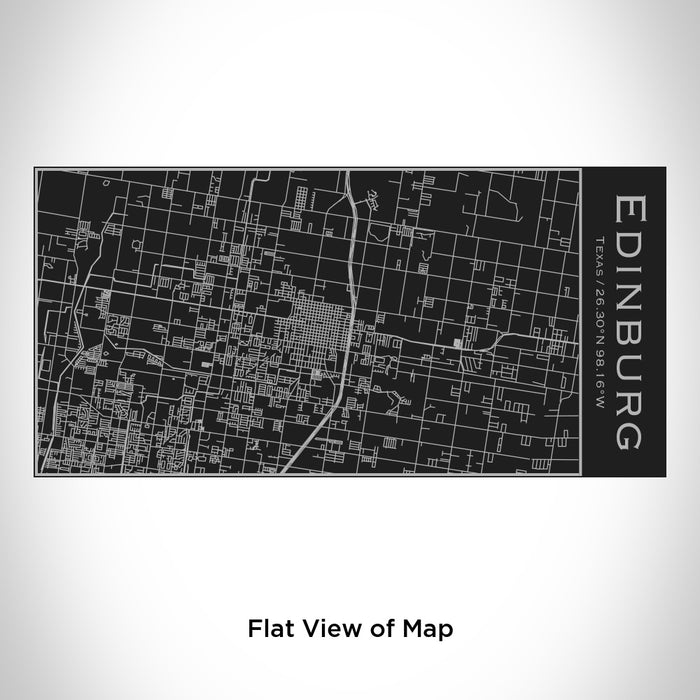 Rendered View of Edinburg Texas Map Engraving on 17oz Stainless Steel Insulated Cola Bottle in Black