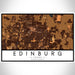 Edinburg Texas Map Print Landscape Orientation in Ember Style With Shaded Background