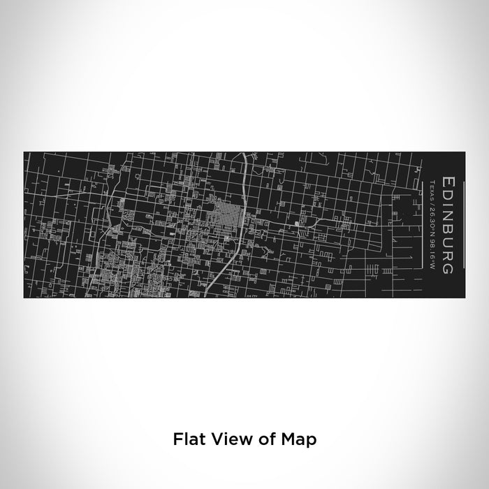 Rendered View of Edinburg Texas Map Engraving on 10oz Stainless Steel Insulated Cup with Sliding Lid in Black