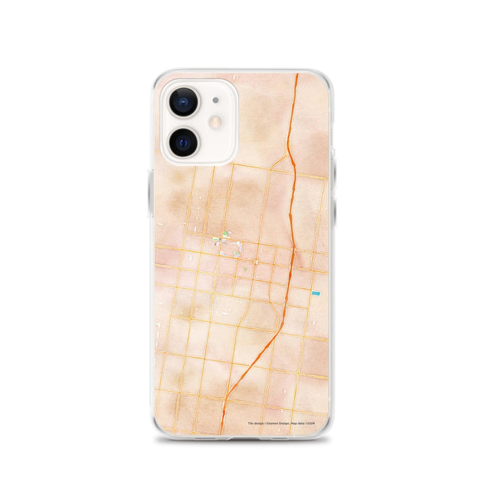 Custom Edinburg Texas Map iPhone 12 Phone Case in Watercolor