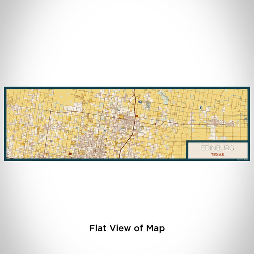 Flat View of Map Custom Edinburg Texas Map Enamel Mug in Woodblock