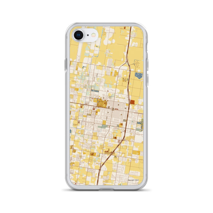 Custom Edinburg Texas Map iPhone SE Phone Case in Woodblock