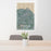 24x36 Edinburgh Scotland Map Print Portrait Orientation in Afternoon Style Behind 2 Chairs Table and Potted Plant