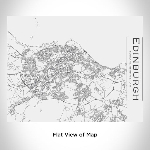 Rendered View of Edinburgh Scotland Map Engraving on 20oz Stainless Steel Insulated Bottle with Bamboo Top in White