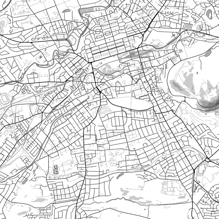 Edinburgh Scotland Map Print in Classic Style Zoomed In Close Up Showing Details