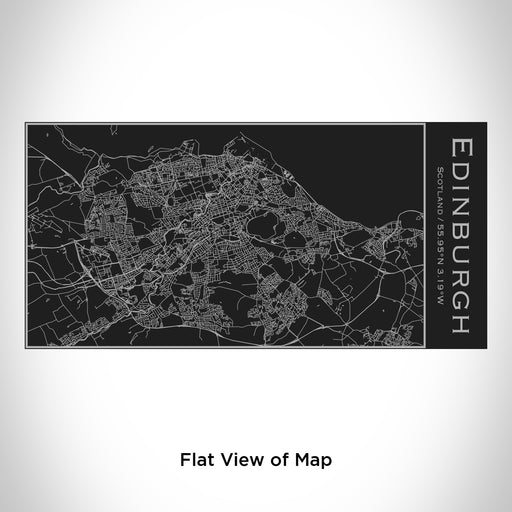 Rendered View of Edinburgh Scotland Map Engraving on 17oz Stainless Steel Insulated Cola Bottle in Black