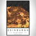 Edinburgh Scotland Map Print Portrait Orientation in Ember Style With Shaded Background