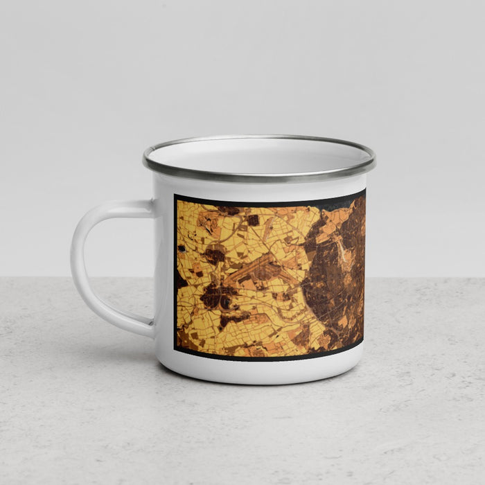 Left View Custom Edinburgh Scotland Map Enamel Mug in Ember