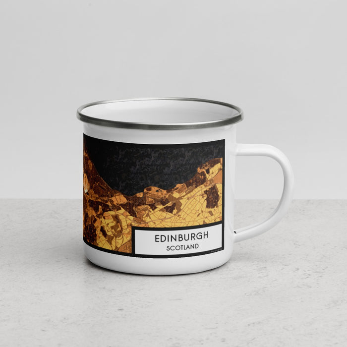 Right View Custom Edinburgh Scotland Map Enamel Mug in Ember