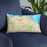 Custom Edinburgh Scotland Map Throw Pillow in Watercolor on Blue Colored Chair