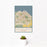 12x18 Edinburgh Scotland Map Print Portrait Orientation in Woodblock Style With Small Cactus Plant in White Planter