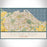 Edinburgh Scotland Map Print Landscape Orientation in Woodblock Style With Shaded Background
