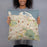 Person holding 18x18 Custom Edinburgh Scotland Map Throw Pillow in Woodblock