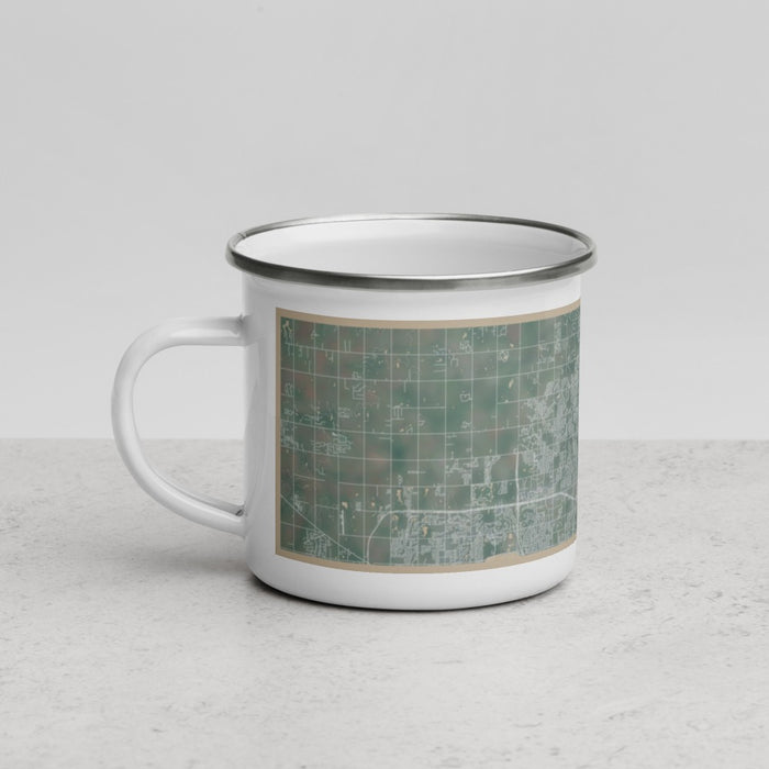 Left View Custom Edmond Oklahoma Map Enamel Mug in Afternoon