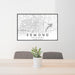 24x36 Edmond Oklahoma Map Print Landscape Orientation in Classic Style Behind 2 Chairs Table and Potted Plant