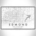 Edmond Oklahoma Map Print Landscape Orientation in Classic Style With Shaded Background