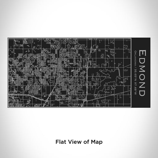 Rendered View of Edmond Oklahoma Map Engraving on 17oz Stainless Steel Insulated Cola Bottle in Black