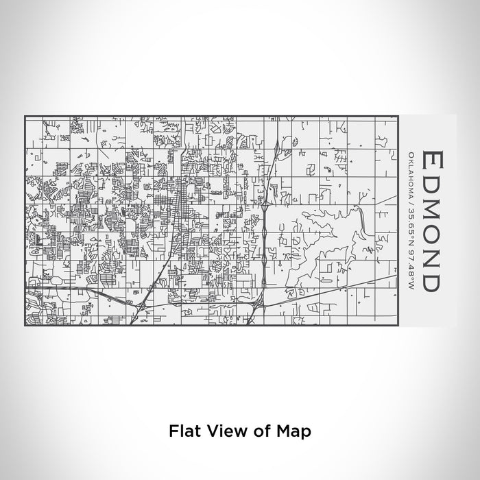 Rendered View of Edmond Oklahoma Map Engraving on 17oz Stainless Steel Insulated Cola Bottle in White