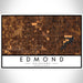 Edmond Oklahoma Map Print Landscape Orientation in Ember Style With Shaded Background