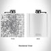 Rendered View of Edmond Oklahoma Map Engraving on 6oz Stainless Steel Flask in White