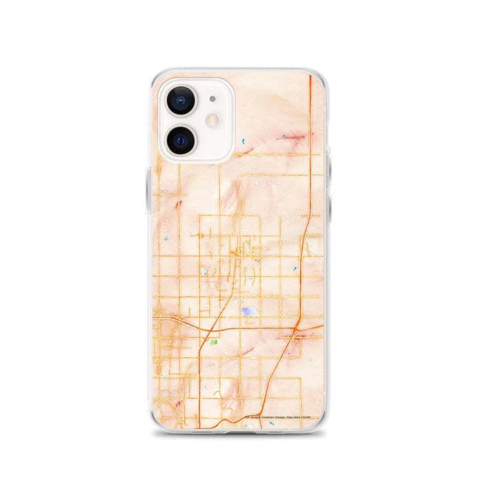 Custom Edmond Oklahoma Map iPhone 12 Phone Case in Watercolor