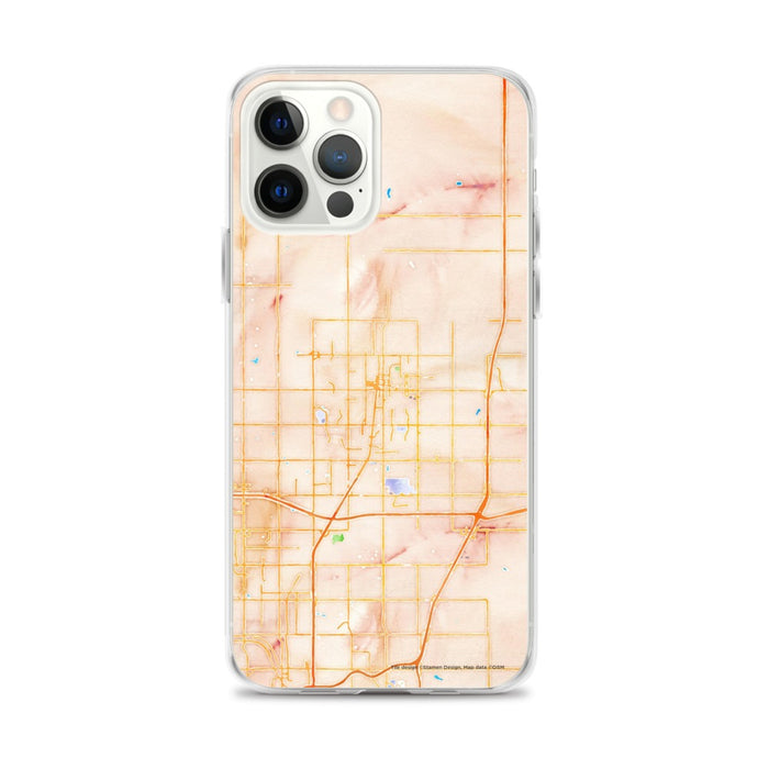Custom Edmond Oklahoma Map iPhone 12 Pro Max Phone Case in Watercolor