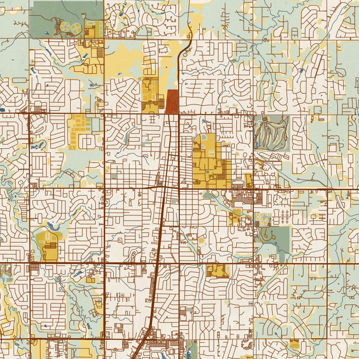 Edmond - Oklahoma Map Print in Woodblock — JACE Maps