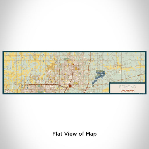 Flat View of Map Custom Edmond Oklahoma Map Enamel Mug in Woodblock