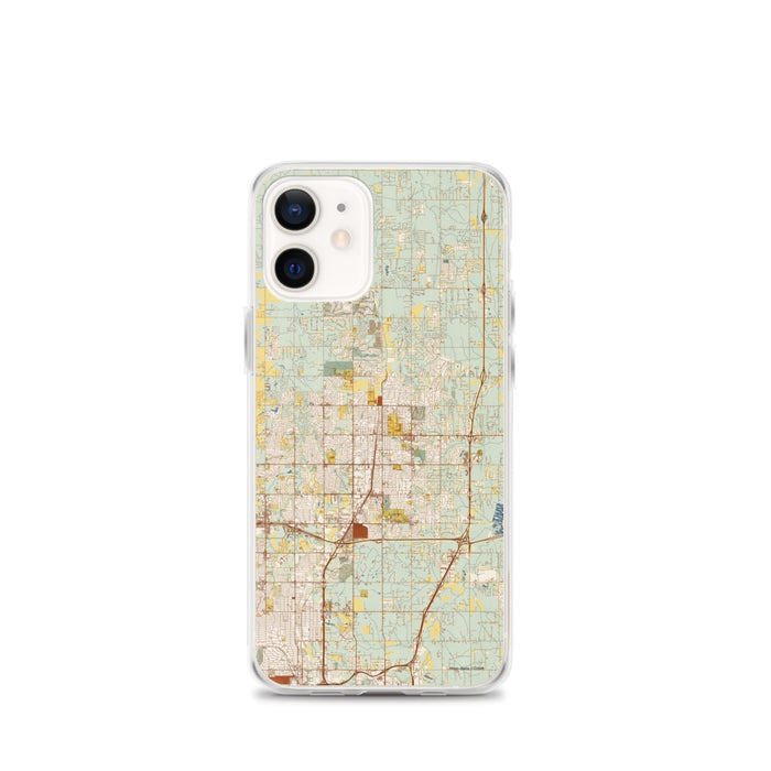 Custom Edmond Oklahoma Map iPhone 12 mini Phone Case in Woodblock